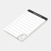 Moderne künstlerische Silhouette in Schwarzweiß Post-it Klebezettel (angewinkelt)