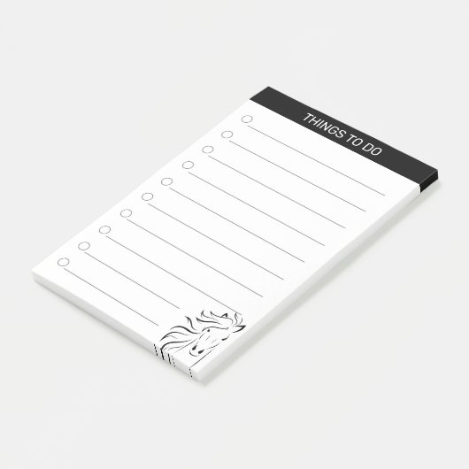 Moderne künstlerische Silhouette in Schwarzweiß Post-it Klebezettel (angewinkelt)