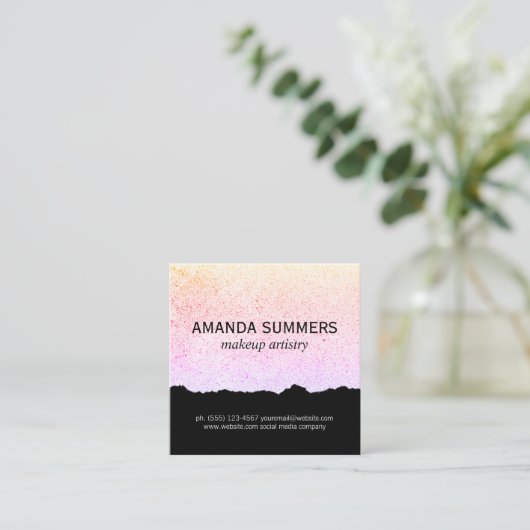 Moderne künstlerische Speckling Quadratische Visitenkarte (Stehend Vorderseite)