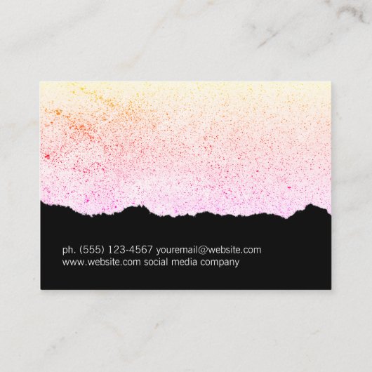 Moderne künstlerische Speckling Visitenkarte (Rückseite)