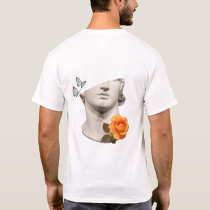 Moderne künstlerische Statue mit Schmetterlingen & T-Shirt
