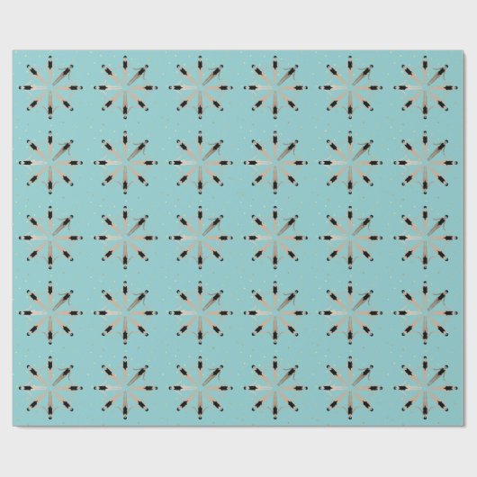 Moderne künstlerische Synchronschwimmer Geschenkpapier (Flach)