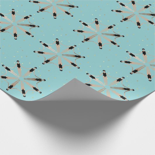 Moderne künstlerische Synchronschwimmer Geschenkpapier (Ecke)