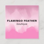 Moderne künstlerische Wasserfarbe Rosa Flamingo Bo Quadratische Visitenkarte (Vorderseite)