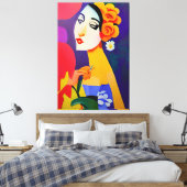 Moderne Kunstmalerei von Frauen abstraktes Kubisöl Leinwanddruck (Insitu (Schlafzimmer))