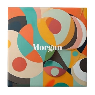Moderne Kunstmonogramm oder Name im Stil der Mitte Fliese