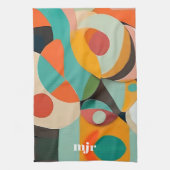 Moderne Kunstmonogramm oder Name im Stil der Mitte Geschirrtuch (Vertikal)