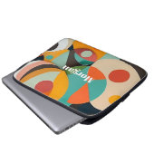 Moderne Kunstmonogramm oder Name im Stil der Mitte Laptopschutzhülle (Vorne Knopf)