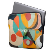 Moderne Kunstmonogramm oder Name im Stil der Mitte Laptopschutzhülle (Vorderseite Links)