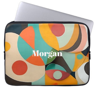 Moderne Kunstmonogramm oder Name im Stil der Mitte Laptopschutzhülle