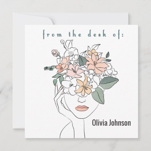 Moderne Kunstnotecard Stationery Persönlicher Name (Vorderseite)