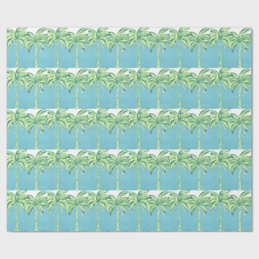 Moderne Kunstpalmen Geschenkpapier (Flach)