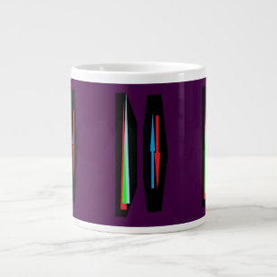 Moderne Kunstpunkte und Pfeile auf dunklen lila Jumbo-Tasse