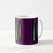 Moderne Kunstpunkte und Pfeile auf dunklen lila Kaffeetasse (VorderseiteRechts)