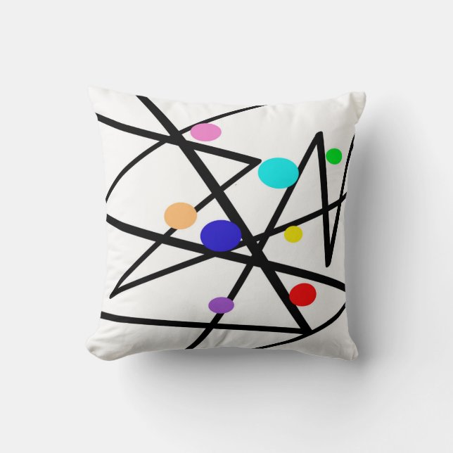 Moderne Kunstschleppkissen abstraktes Design Kissen (Vorderseite)