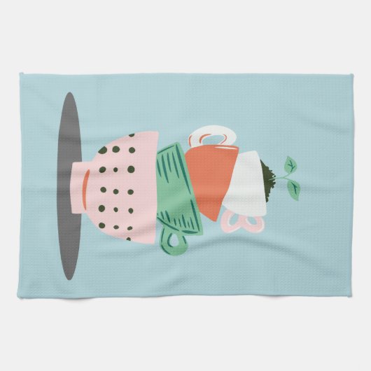 Moderne Kunststapel und Pflanze Geschirrtuch (Horizontal)