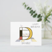 Moderne Kunststil-Monogramm. Buchstabe D Postkarte (Stehend Vorderseite)