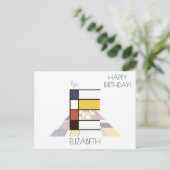 Moderne Kunststil-Monogramm. Buchstabe E Postkarte (Stehend Vorderseite)