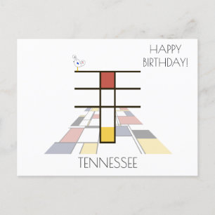 Moderne Kunststil-Monogramm. Buchstabe T Postkarte