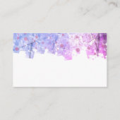 Moderne Kunsttischlerei Rosa und Lila Hochzeit Begleitkarte (Rückseite)
