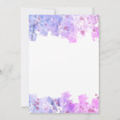 Moderne Kunsttischlerei Rosa und Lila Hochzeit Einladung (Rückseite)