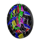 Moderne Kunstwerke , Farbexplosion Dartscheibe (Vorderseite rechts)