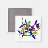 Moderne Kunstwerke , Farbexplosion Magnet (Vorderseite/Rückseite)