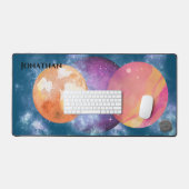 Moderne Kunstwerke personalisierter Universum-Hint Schreibtischunterlage (Tastatur & Maus)