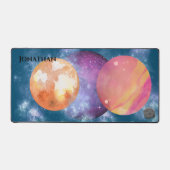 Moderne Kunstwerke personalisierter Universum-Hint Schreibtischunterlage (Vorderseite)