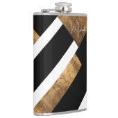 Moderne Kupfer-Geometrie mit Monogramm Chic Flachmann (Rechts)