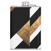 Moderne Kupfer-Geometrie mit Monogramm Chic Flachmann (Rückseite)