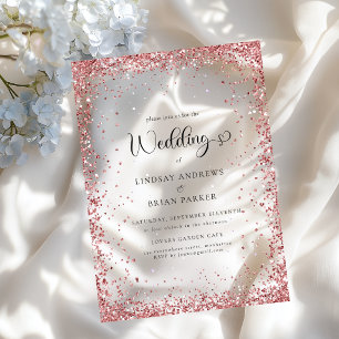 Moderne Kupfer-Glitter-Hochzeit Acryleinladungen