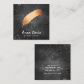 Moderne Kupfer-Rose-Goldbürste Quadratische Visitenkarte (Vorne/Hinten)