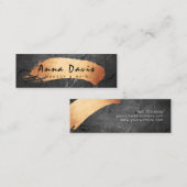 Moderne Kupfer-Rose, Goldbürstenbildung und Haare Mini Visitenkarte (Vorne/Hinten)