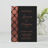 Moderne Kupfer & Schwarz Elegante marokkanische Ho Einladung (Stehend Vorderseite)