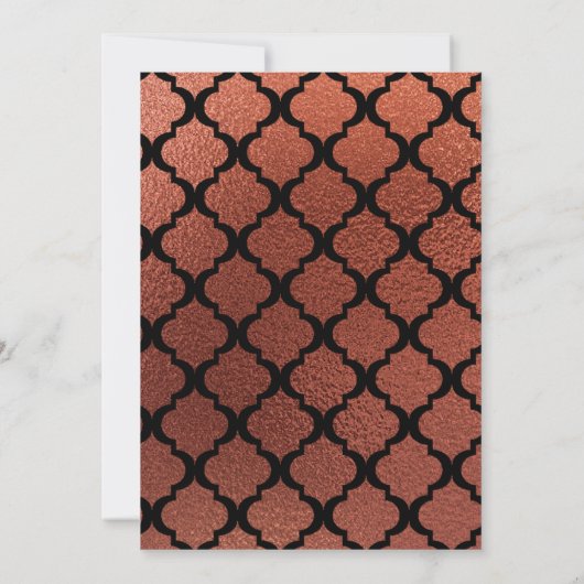 Moderne Kupfer & Schwarz Elegante marokkanische Ho Einladung (Rückseite)