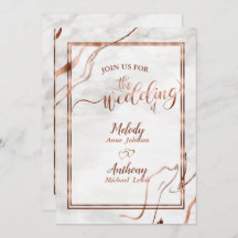 Moderne Kupfer- und Italienische Marmorhochzeit In