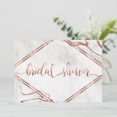 Moderne Kupfer- und Italienische Marmorhochzeit In Einladung (Stehend Vorderseite)