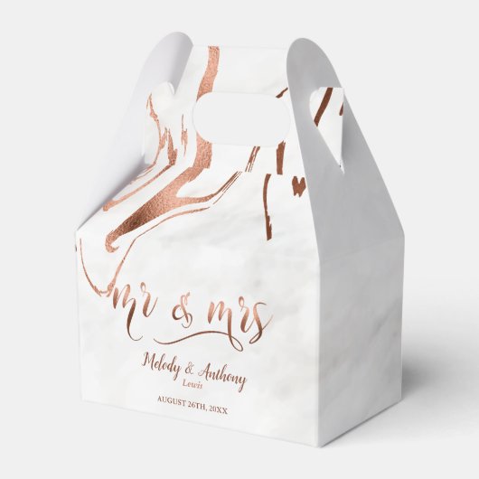 Moderne Kupfer- und Italienische Marmorhochzeit In Geschenkschachtel (Vorderseite)
