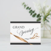 Moderne Kupferbandschere Grand Opening Einladungspostkarte (Stehend Vorderseite)