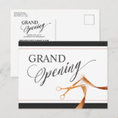 Moderne Kupferbandschere Grand Opening Einladungspostkarte (Vorne/Hinten)