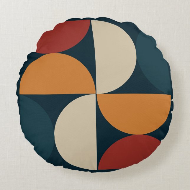 Moderne Kupferglüherei aus dem Mittelalter Rundes Kissen (Vorderseite)