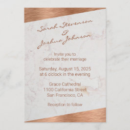 Moderne Kupferhandschrift, geometrische Hochzeit Einladung