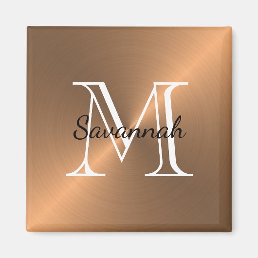 Moderne Kupfermonogramm-Imitate aus Metall Magnet (Vorne)