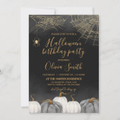 Moderne Kürbisspinne Halloween Geburtstagsparty Einladung (Vorderseite)