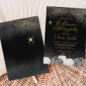 Moderne Kürbisspinne Halloween Geburtstagsparty Einladung