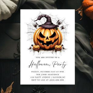 Moderne Kürbisspinnen Erwachsenes Halloween-Party Einladung