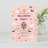 Moderne Kürbisspinnen Erwachsenes Halloween-Party Einladung (Stehend Vorderseite)