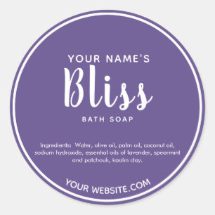 Moderne, kursiv handgefertigte Seifenmarken runden Runder Aufkleber