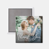 Moderne kursive Hochzeitsfotografie in Fettschrift Magnet (Vorderseite/Rückseite)